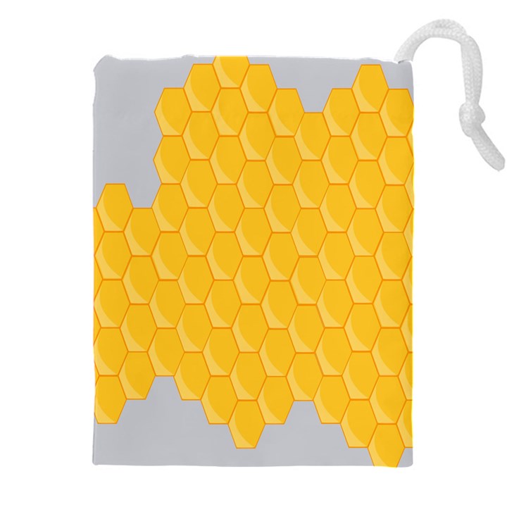 Hexagons Yellow Honeycomb Hive Bee Hive Pattern Drawstring Pouch (4XL)