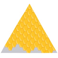 Hexagons Yellow Honeycomb Hive Bee Hive Pattern Wooden Puzzle Triangle by artworkshop