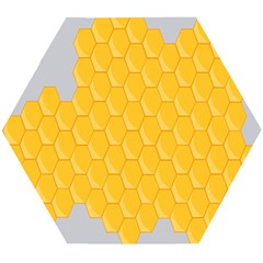 Hexagons Yellow Honeycomb Hive Bee Hive Pattern Wooden Puzzle Hexagon by artworkshop