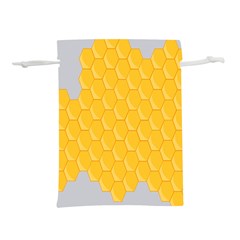 Hexagons Yellow Honeycomb Hive Bee Hive Pattern Lightweight Drawstring Pouch (l) by artworkshop