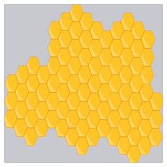 Hexagons Yellow Honeycomb Hive Bee Hive Pattern Lightweight Scarf  by artworkshop