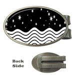 Black And White Waves And Stars Abstract Backdrop Clipart Money Clips (Oval)  Front