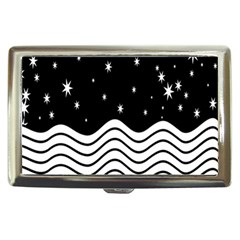 Black And White Waves And Stars Abstract Backdrop Clipart Cigarette Money Case