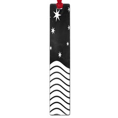 Black And White Waves And Stars Abstract Backdrop Clipart Large Book Marks by Amaryn4rt