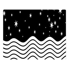 Black And White Waves And Stars Abstract Backdrop Clipart Double Sided Flano Blanket (large)  by Amaryn4rt