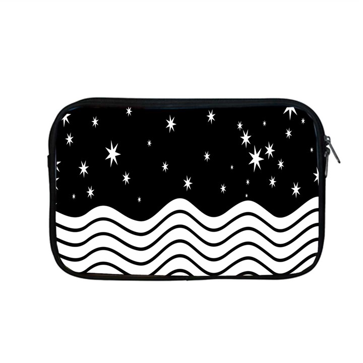 Black And White Waves And Stars Abstract Backdrop Clipart Apple MacBook Pro 13  Zipper Case