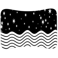 Black And White Waves And Stars Abstract Backdrop Clipart Velour Seat Head Rest Cushion by Amaryn4rt