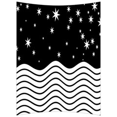 Black And White Waves And Stars Abstract Backdrop Clipart Back Support Cushion by Amaryn4rt