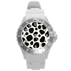 Texture Design Wallpaperpublic Round Plastic Sport Watch (l)