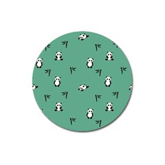 Pandas Pattern Magnet 3  (round) by artworkshop