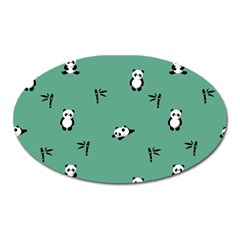 Pandas Pattern Oval Magnet by artworkshop