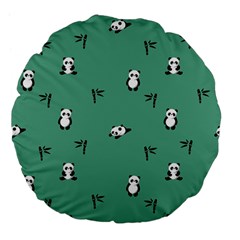 Pandas Pattern Large 18  Premium Flano Round Cushions by artworkshop