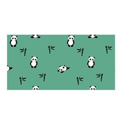 Pandas Pattern Satin Wrap 35  X 70  by artworkshop