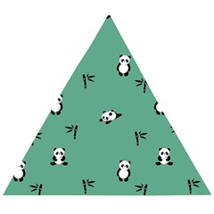 Pandas Pattern Wooden Puzzle Triangle by artworkshop