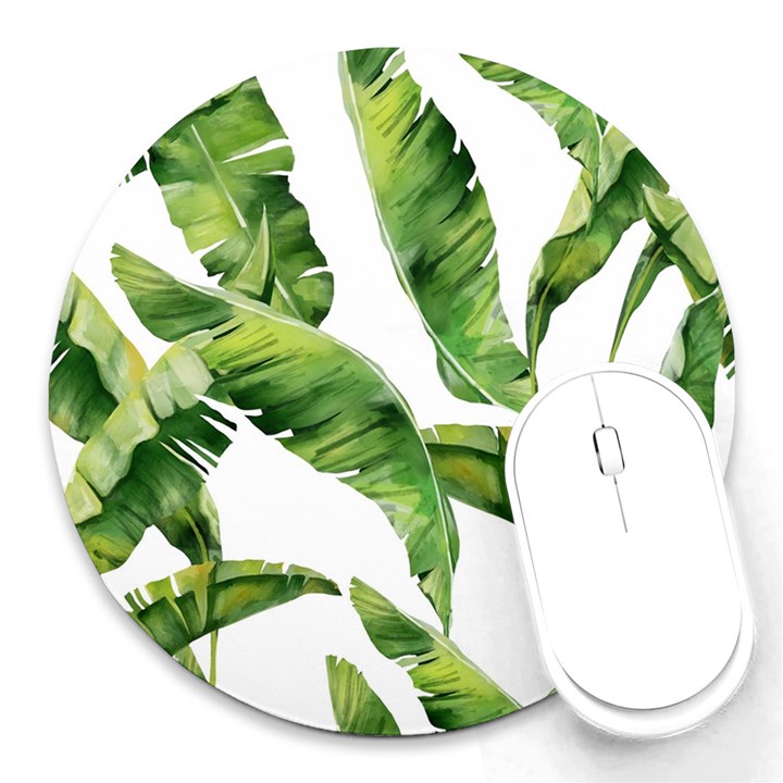 Sheets Tropical Plant Palm Summer Exotic Round Mousepads