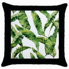 Sheets Tropical Plant Palm Summer Exotic Throw Pillow Case (black) by artworkshop