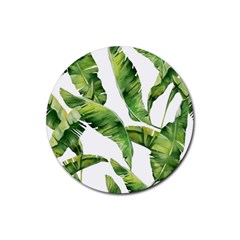 Sheets Tropical Plant Palm Summer Exotic Rubber Coaster (round) by artworkshop