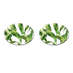 Sheets Tropical Plant Palm Summer Exotic Cufflinks (oval) by artworkshop