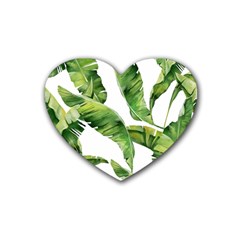 Sheets Tropical Plant Palm Summer Exotic Rubber Coaster (heart) by artworkshop