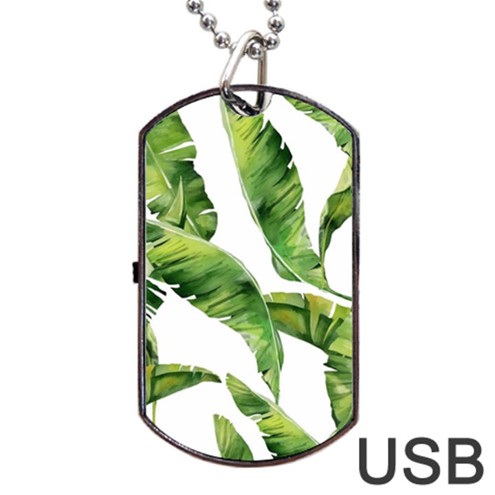 Sheets Tropical Plant Palm Summer Exotic Dog Tag USB Flash (Two Sides)