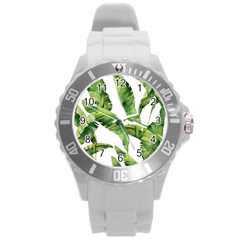 Sheets Tropical Plant Palm Summer Exotic Round Plastic Sport Watch (l) by artworkshop