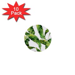 Sheets Tropical Plant Palm Summer Exotic 1  Mini Buttons (10 Pack)  by artworkshop