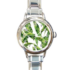 Sheets Tropical Plant Palm Summer Exotic Round Italian Charm Watch by artworkshop