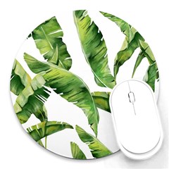 Sheets Tropical Plant Palm Summer Exotic Round Mousepads by artworkshop