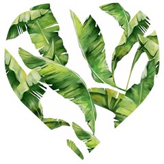 Sheets Tropical Plant Palm Summer Exotic Wooden Puzzle Heart by artworkshop