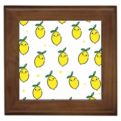 Pattern Lemon Texture Framed Tile by artworkshop