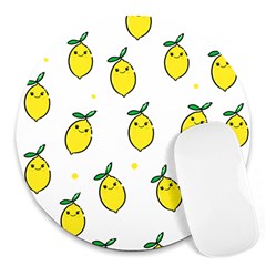 Pattern Lemon Texture Round Mousepads by artworkshop