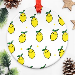 Pattern Lemon Texture Ornament (round) by artworkshop