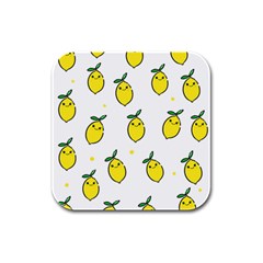 Pattern Lemon Texture Rubber Square Coaster (4 Pack) by artworkshop