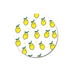 Pattern Lemon Texture Magnet 3  (round) by artworkshop