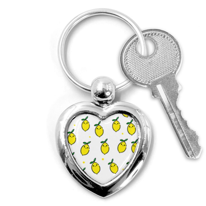 Pattern Lemon Texture Key Chain (Heart)