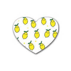 Pattern Lemon Texture Rubber Coaster (heart) by artworkshop