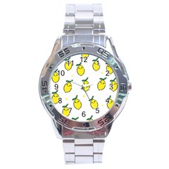 Pattern Lemon Texture Stainless Steel Analogue Watch