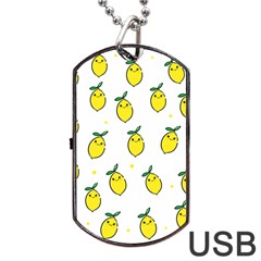 Pattern Lemon Texture Dog Tag Usb Flash (two Sides) by artworkshop