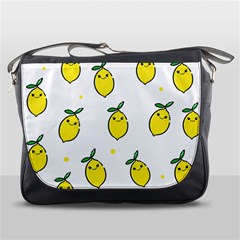 Pattern Lemon Texture Messenger Bag by artworkshop