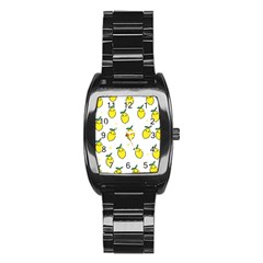 Pattern Lemon Texture Stainless Steel Barrel Watch by artworkshop