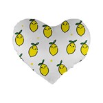 Pattern Lemon Texture Standard 16  Premium Flano Heart Shape Cushions Front