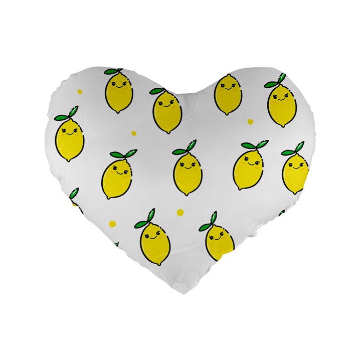 Pattern Lemon Texture Standard 16  Premium Flano Heart Shape Cushions