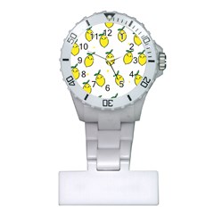 Pattern Lemon Texture Plastic Nurses Watch by artworkshop