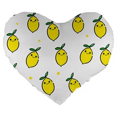 Pattern Lemon Texture Large 19  Premium Flano Heart Shape Cushions by artworkshop