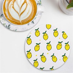 Pattern Lemon Texture Uv Print Round Tile Coaster