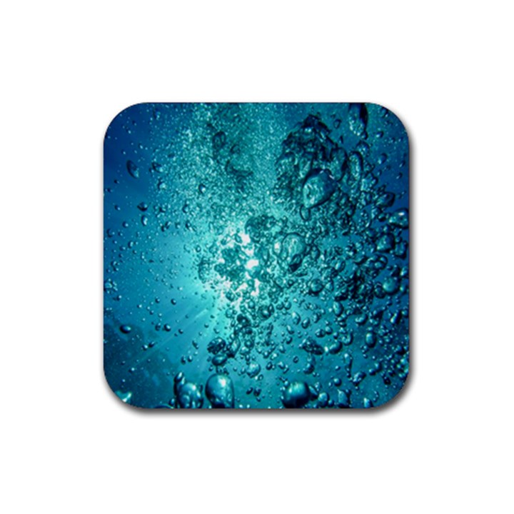 Bubbles Water Bub Rubber Coaster (Square)