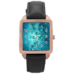 Bubbles Water Bub Rose Gold Leather Watch  by artworkshop