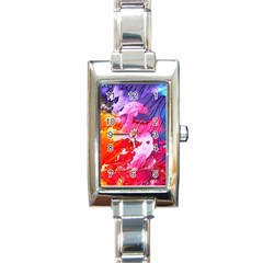 Colorful Painting Rectangle Italian Charm Watch by artworkshop