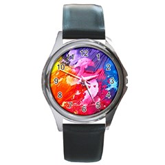 Colorful Painting Round Metal Watch by artworkshop