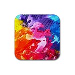 Colorful Painting Rubber Coaster (Square) Front